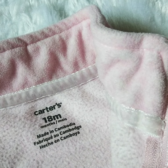 CARTERS PINK ZIPUP: 18MONTHS - Picture 6 of 6